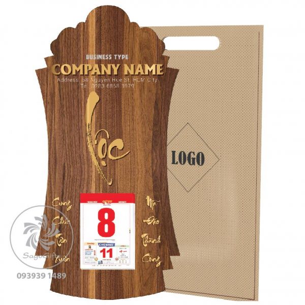 lịch gỗ chữ lộc