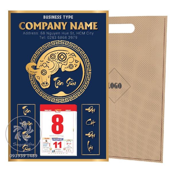 Lịch gỗ treo tường Tân Sửu 2021