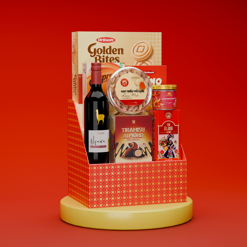 Deluxe Gourmet Gift Basket - Red