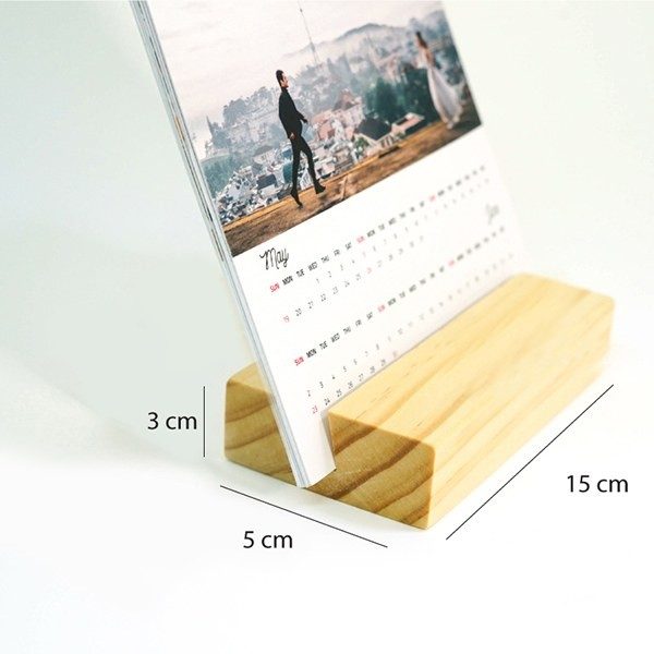 lịch bàn đế gỗ