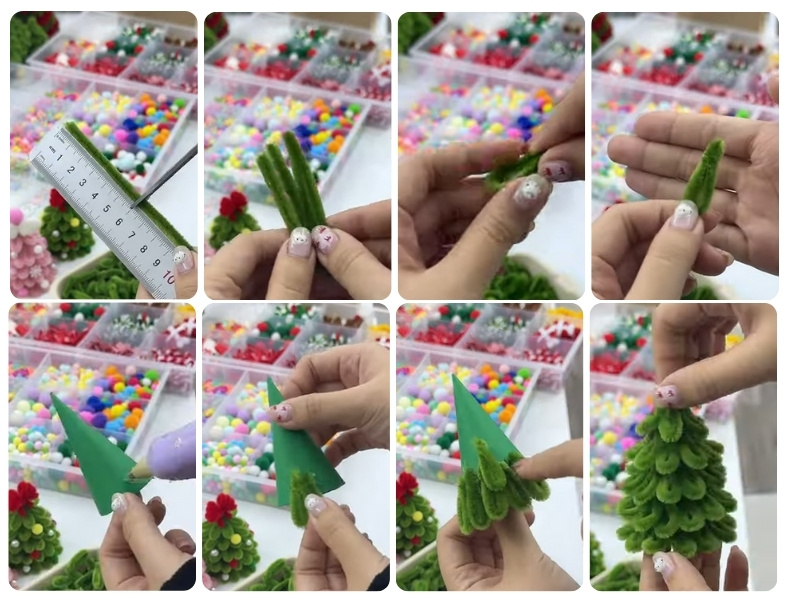 qua-tang-handmade-noel-cay-thong-kem-nhung-buoc1